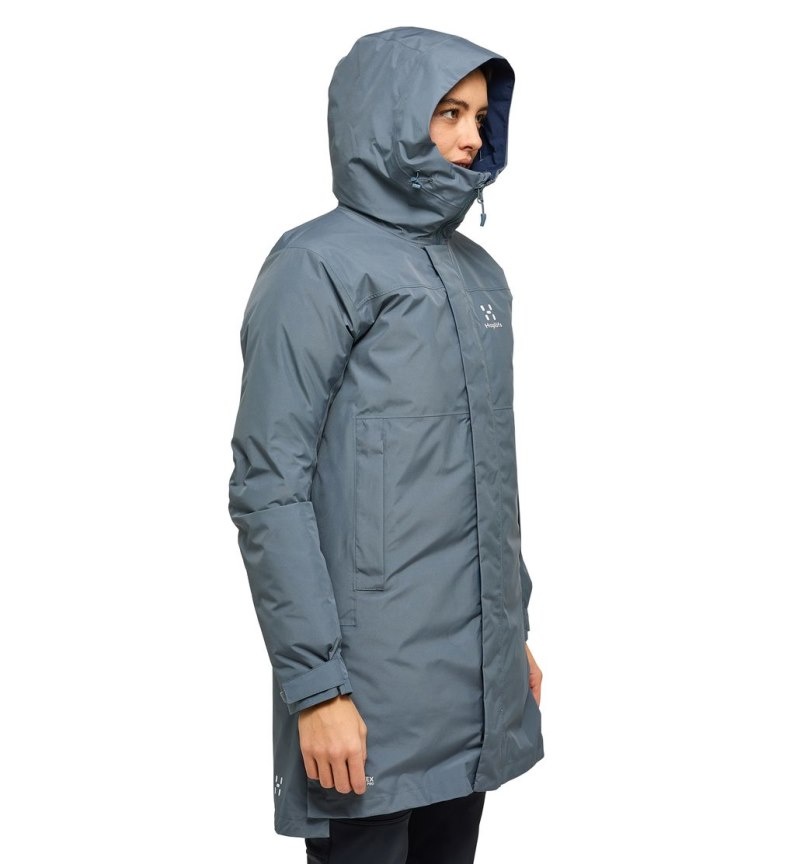 Women's Haglöfs Asp 3-in-1 GTX Parka Windbreaker Blue / Blue Canada | AJ32-358