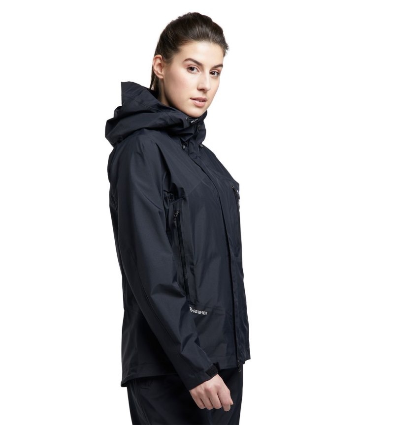 Women's Haglöfs Astral GTX Jacket Windbreaker Black Canada | YG81-773