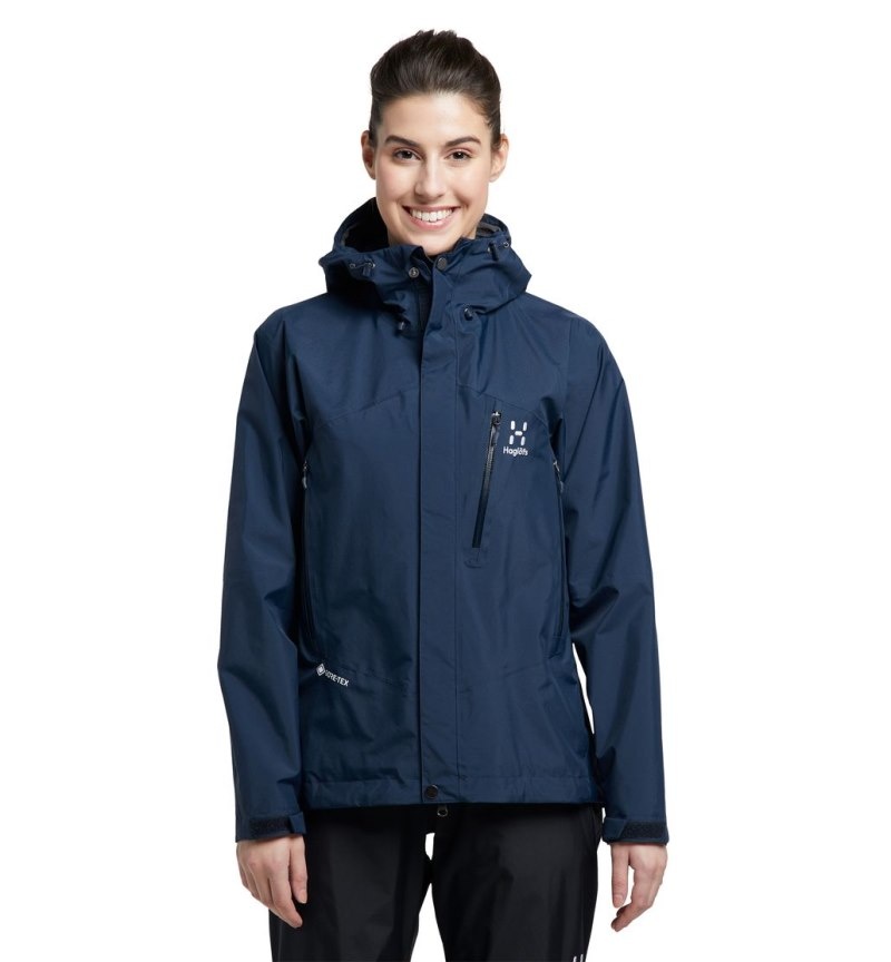 Women\'s Haglöfs Astral GTX Jacket Windbreaker Blue Canada | RY28-894