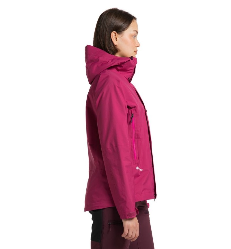 Women's Haglöfs Astral GTX Jacket Windbreaker Deep Pink Canada | YV89-115