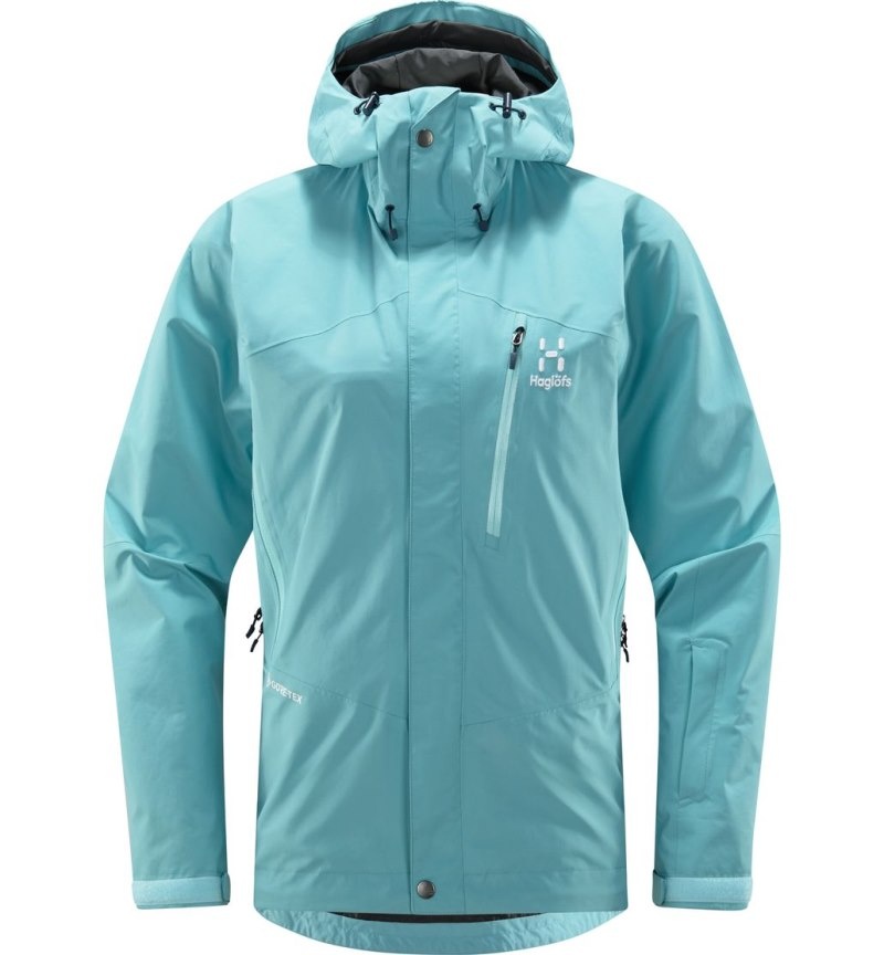 Women's Haglöfs Astral GTX Jacket Windbreaker Green Blue Canada | DF12-635