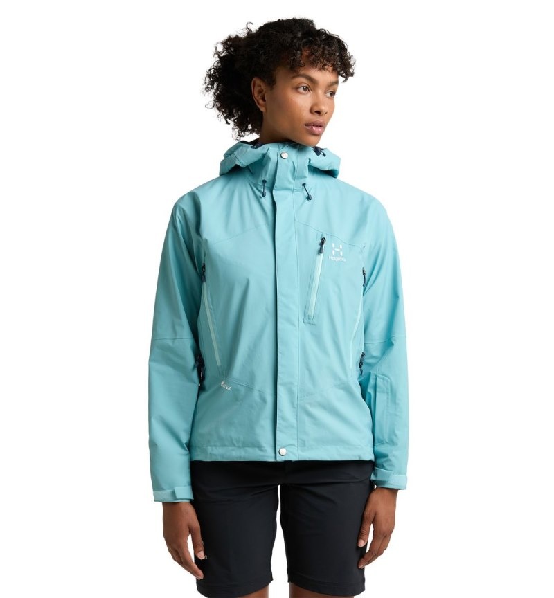 Women\'s Haglöfs Astral GTX Jacket Windbreaker Green Blue Canada | DF12-635