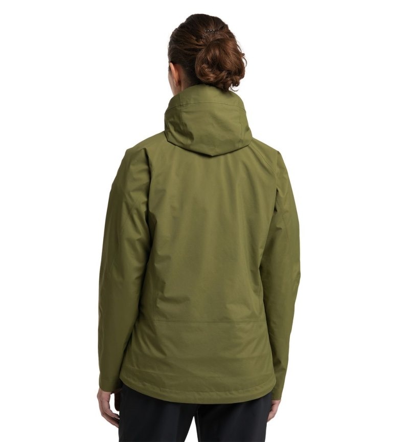 Women's Haglöfs Astral GTX Jacket Windbreaker Olive Green Canada | NL65-445