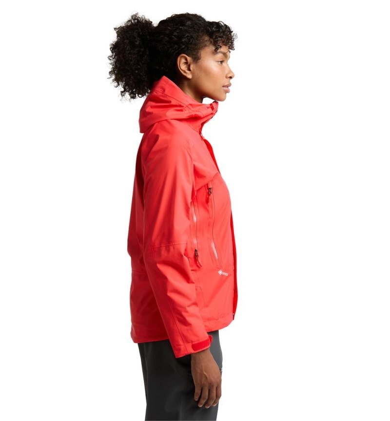 Women's Haglöfs Astral GTX Jacket Windbreaker Red Canada | UH63-849