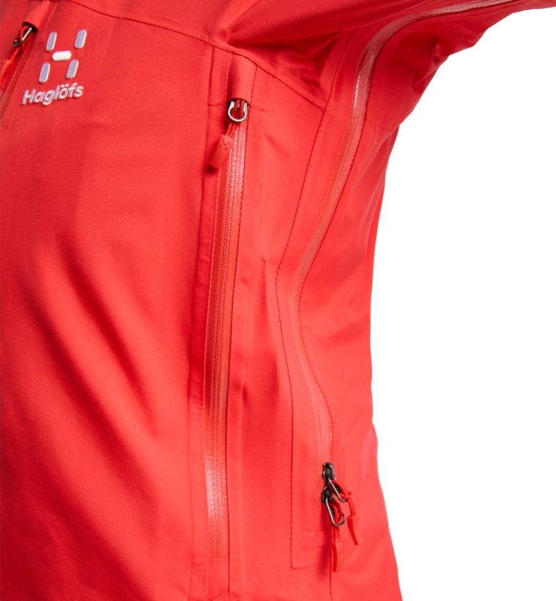 Women's Haglöfs Astral GTX Jacket Windbreaker Red Canada | UH63-849