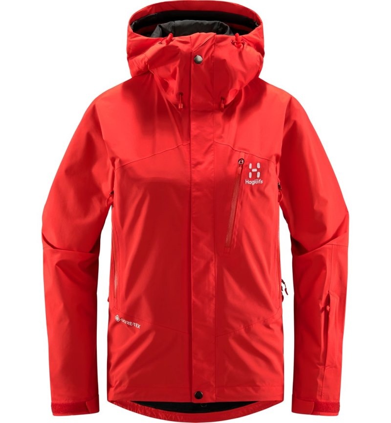 Women's Haglöfs Astral GTX Jacket Windbreaker Red Canada | UH63-849