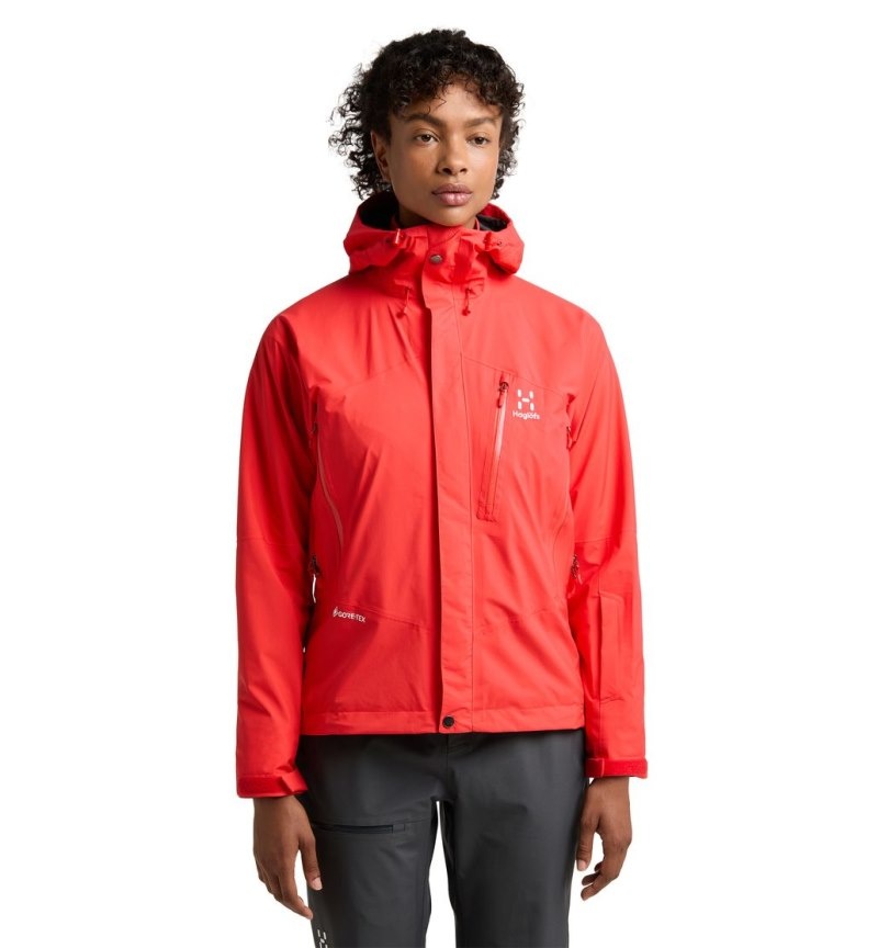 Women\'s Haglöfs Astral GTX Jacket Windbreaker Red Canada | UH63-849