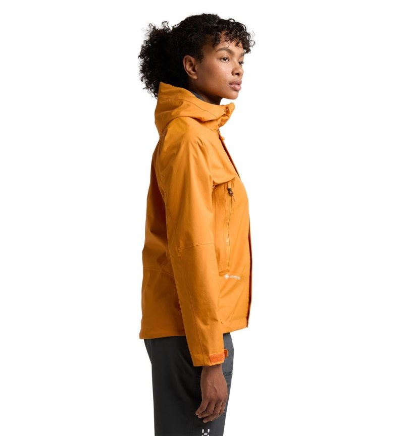 Women's Haglöfs Astral GTX Jacket Windbreaker Yellow Canada | XY58-864