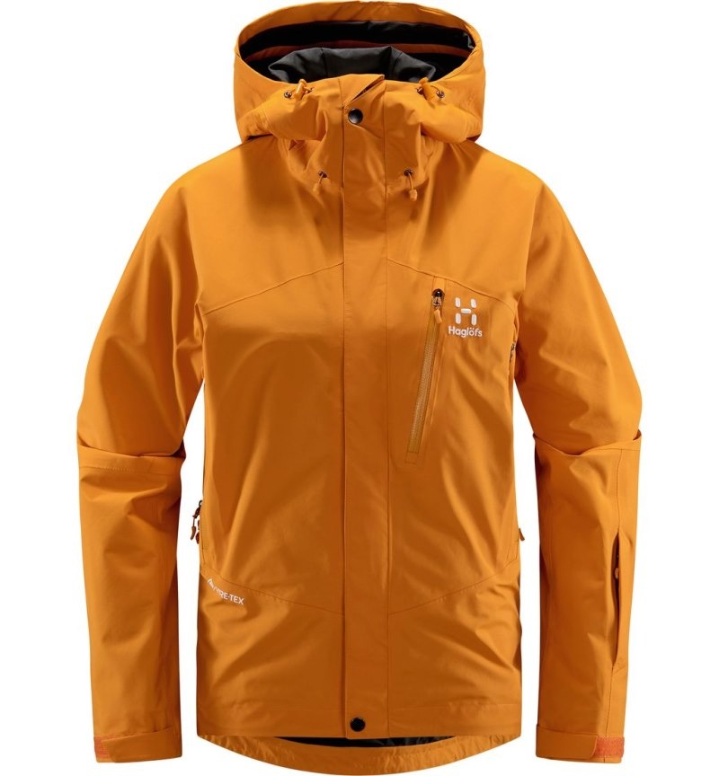 Women's Haglöfs Astral GTX Jacket Windbreaker Yellow Canada | XY58-864