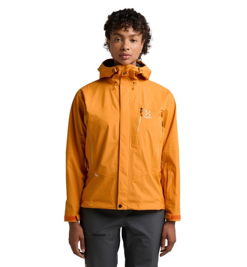 Women\'s Haglöfs Astral GTX Jacket Windbreaker Yellow Canada | XY58-864