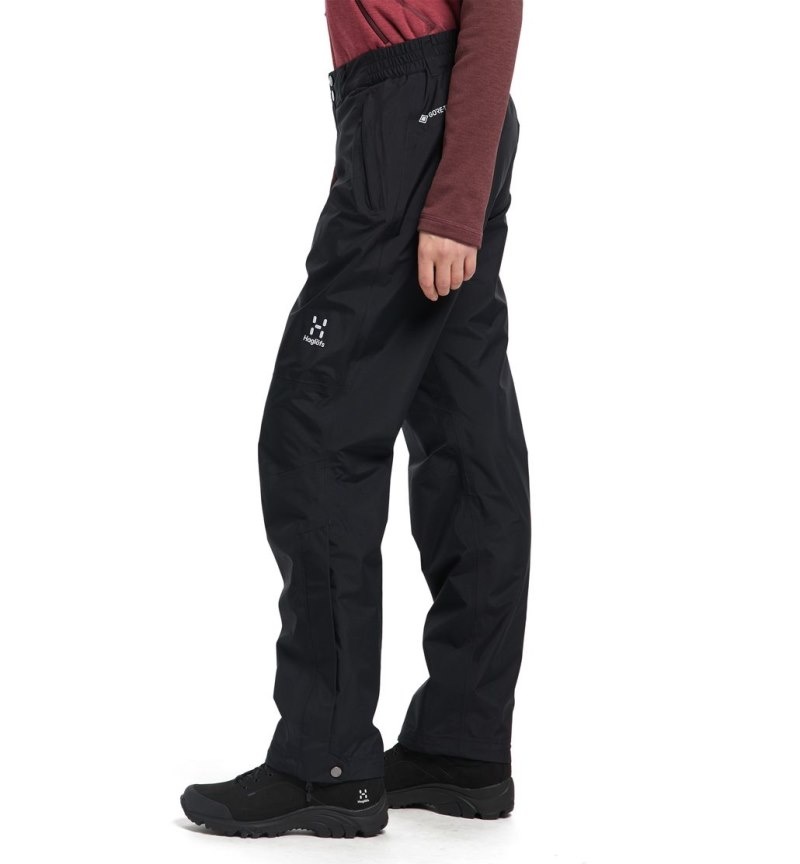 Women's Haglöfs Astral GTX Pant Waterproof Trousers Black Canada | EF73-937