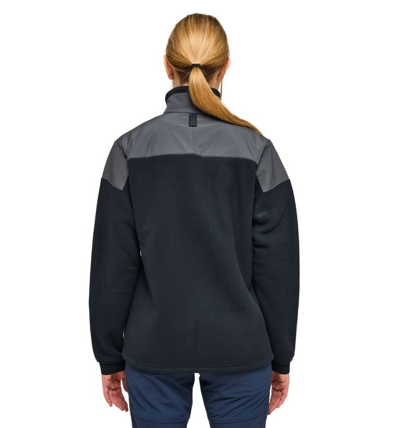 Women's Haglöfs Avesta Hybrid Jacket Fleece Jackets Black Canada | FP50-485