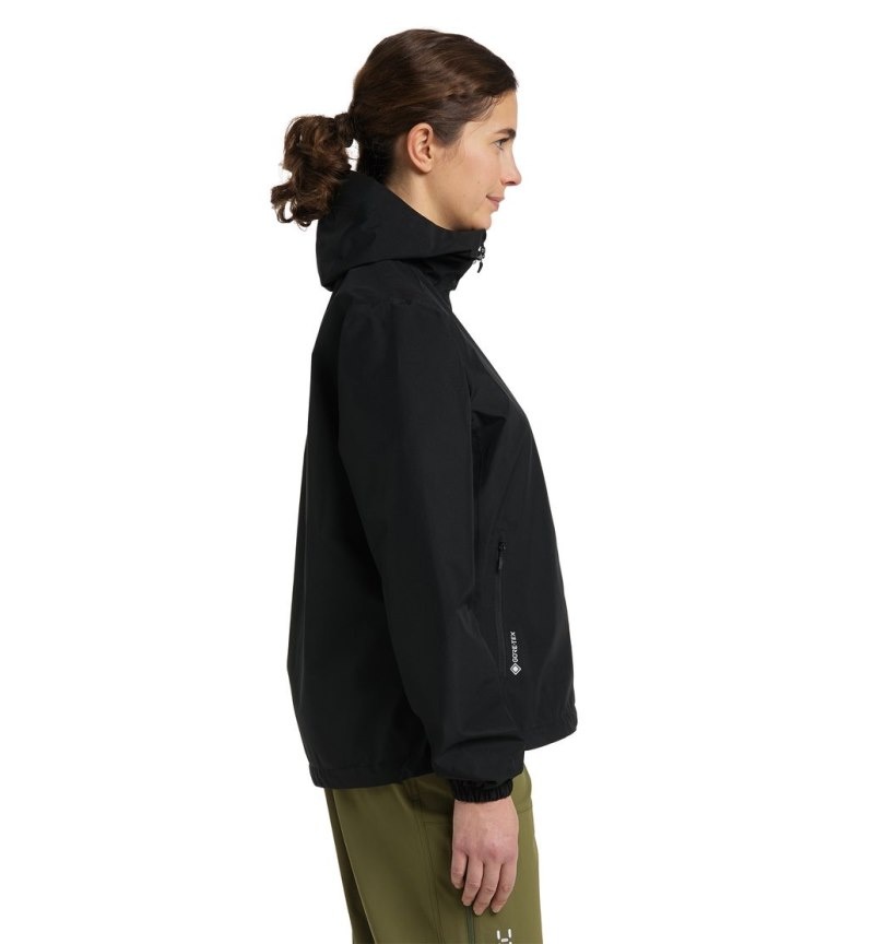 Women's Haglöfs Betula GTX Jacket Windbreaker Black Canada | XZ26-854