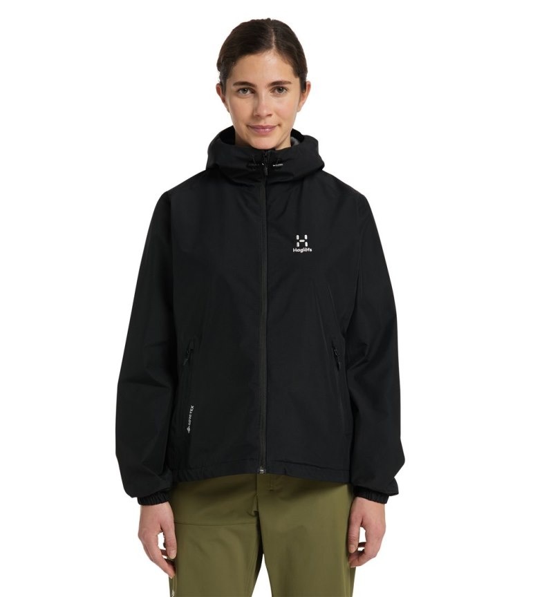 Women\'s Haglöfs Betula GTX Jacket Windbreaker Black Canada | XZ26-854