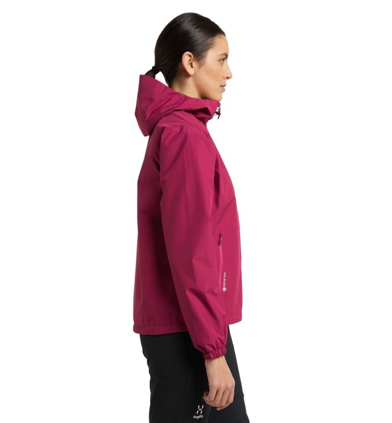 Women's Haglöfs Betula GTX Jacket Windbreaker Deep Pink Canada | KR79-838