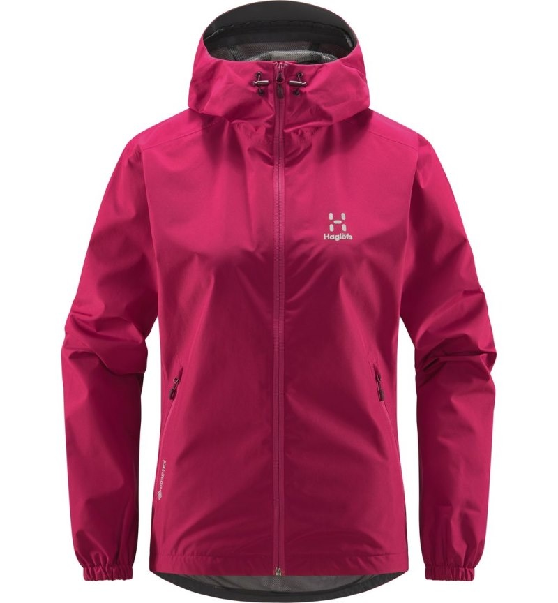 Women's Haglöfs Betula GTX Jacket Windbreaker Deep Pink Canada | KR79-838