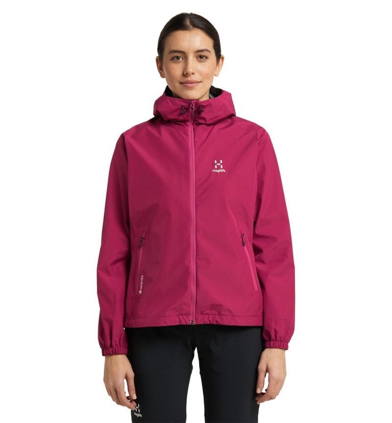 Women\'s Haglöfs Betula GTX Jacket Windbreaker Deep Pink Canada | KR79-838