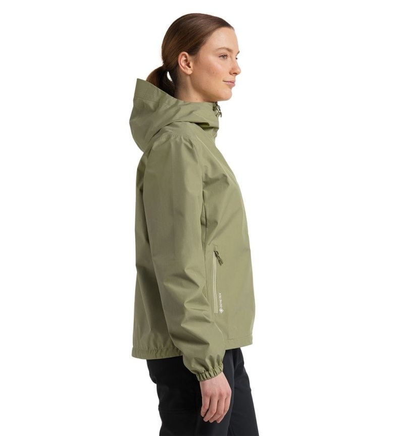 Women's Haglöfs Betula GTX Jacket Windbreaker Green Canada | XN90-489