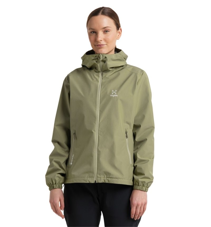 Women\'s Haglöfs Betula GTX Jacket Windbreaker Green Canada | XN90-489