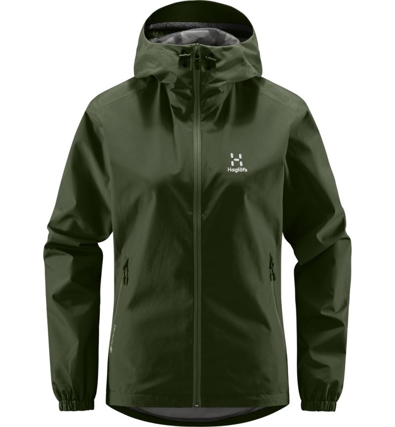 Women's Haglöfs Betula GTX Jacket Windbreaker Green Canada | NP87-399