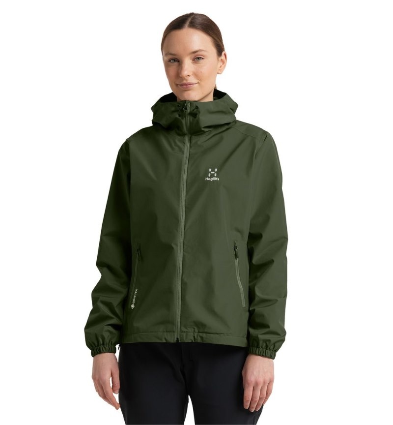 Women\'s Haglöfs Betula GTX Jacket Windbreaker Green Canada | NP87-399