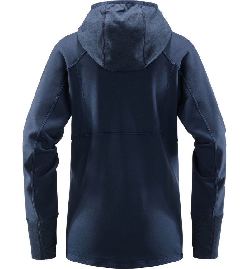 Women's Haglöfs Betula Hood Fleece Jackets Blue Canada | CY28-328