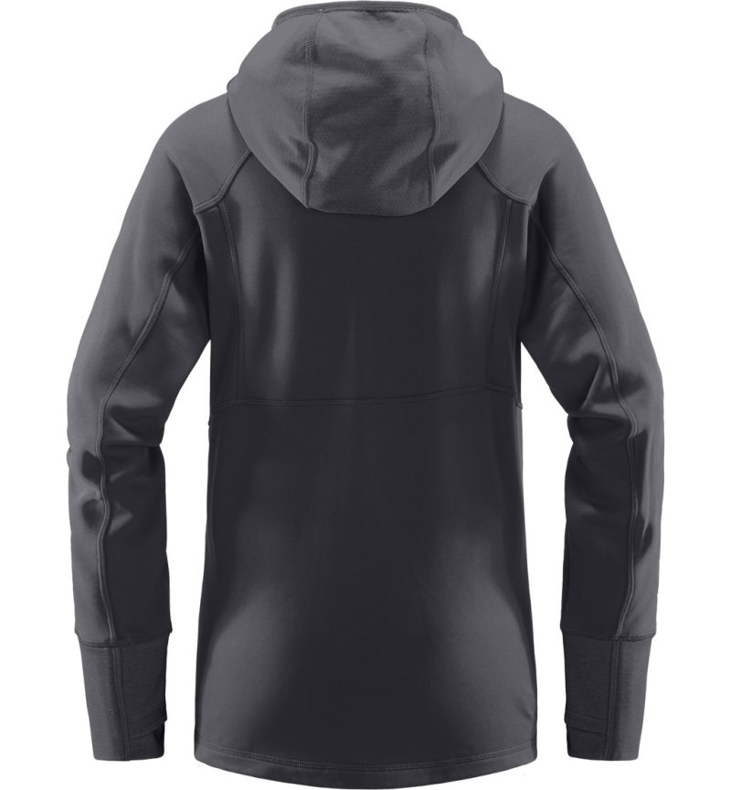 Women's Haglöfs Betula Hood Fleece Jackets Magnetite Canada | MP28-642