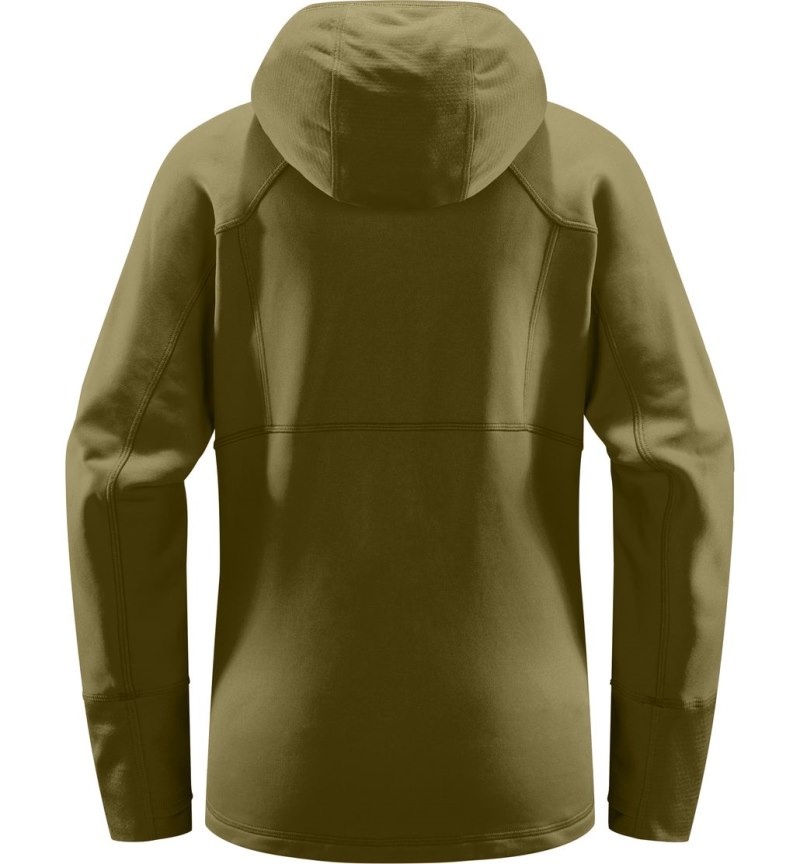 Women's Haglöfs Betula Hood Fleece Jackets Olive Green Canada | ZS12-421