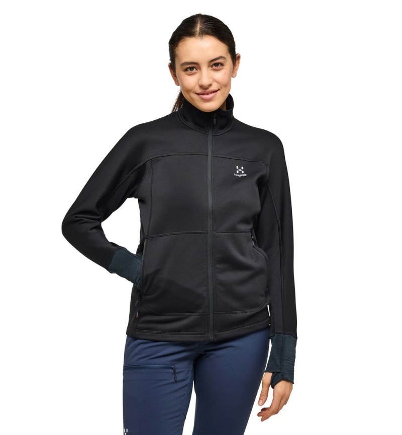 Women's Haglöfs Betula Jacket Fleece Jackets Black Canada | QG29-604