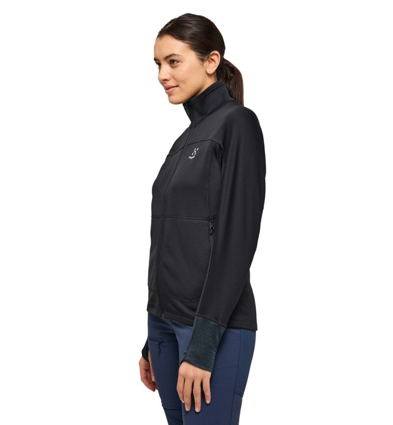 Women's Haglöfs Betula Jacket Fleece Jackets Black Canada | QG29-604