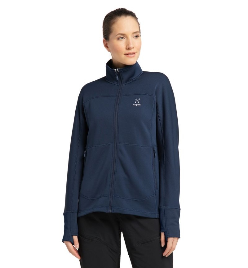 Women's Haglöfs Betula Jacket Fleece Jackets Blue Canada | PX55-793