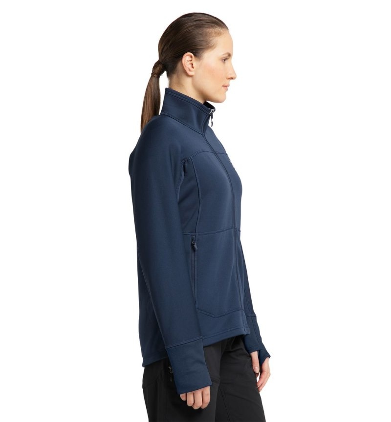 Women's Haglöfs Betula Jacket Fleece Jackets Blue Canada | PX55-793