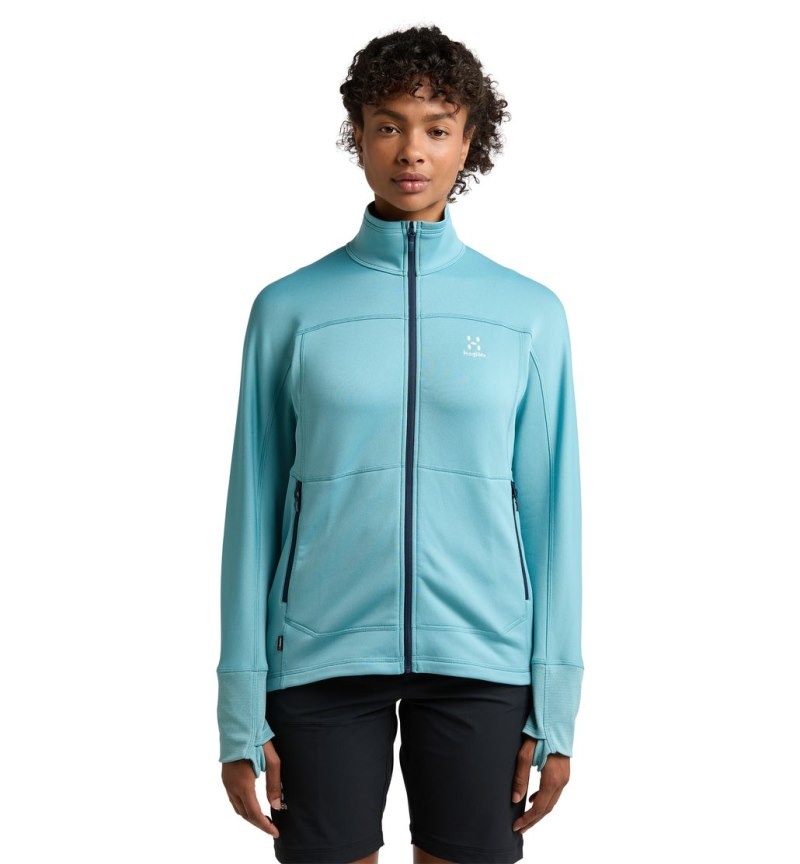 Women's Haglöfs Betula Jacket Fleece Jackets Green Blue Canada | XR57-852