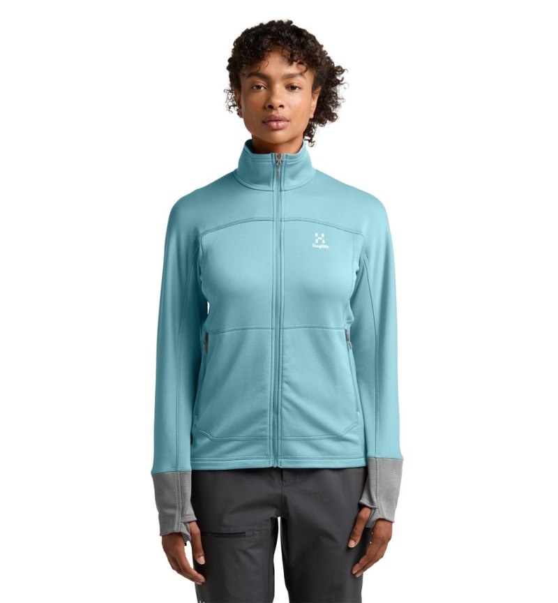 Women's Haglöfs Betula Jacket Fleece Jackets Green Blue / Concrete Canada | LP31-159