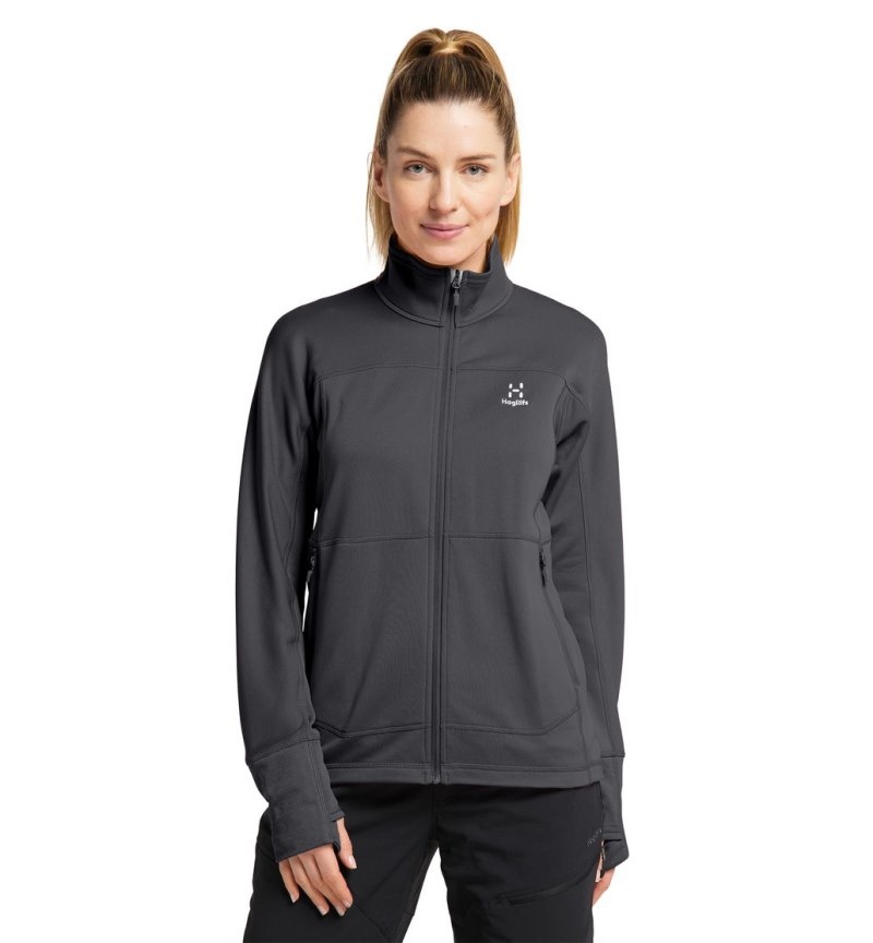 Women's Haglöfs Betula Jacket Fleece Jackets Magnetite Canada | YR32-731