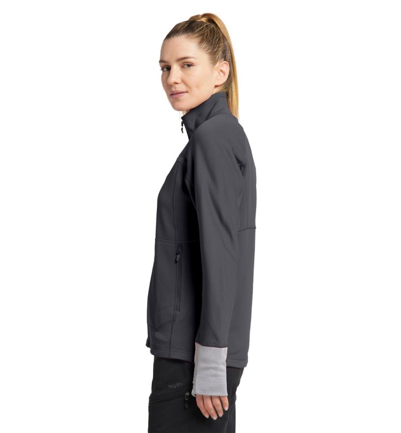 Women's Haglöfs Betula Jacket Fleece Jackets Magnetite Canada | YR32-731