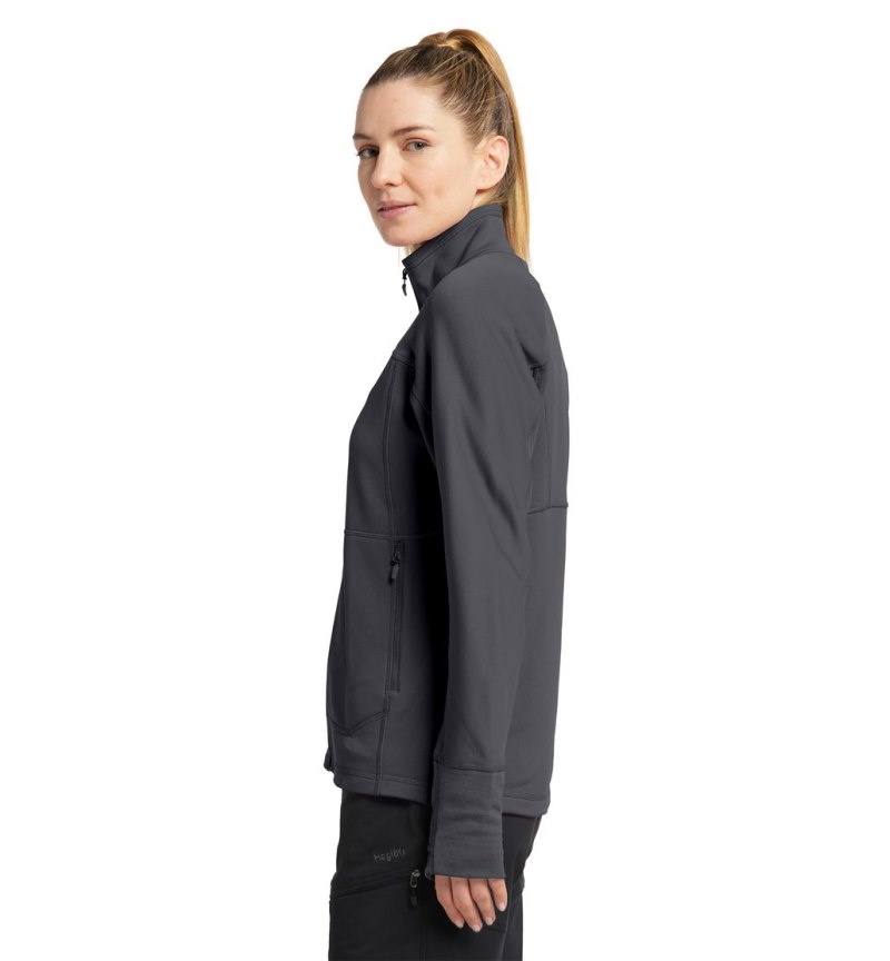 Women's Haglöfs Betula Jacket Fleece Jackets Magnetite Canada | YR32-731