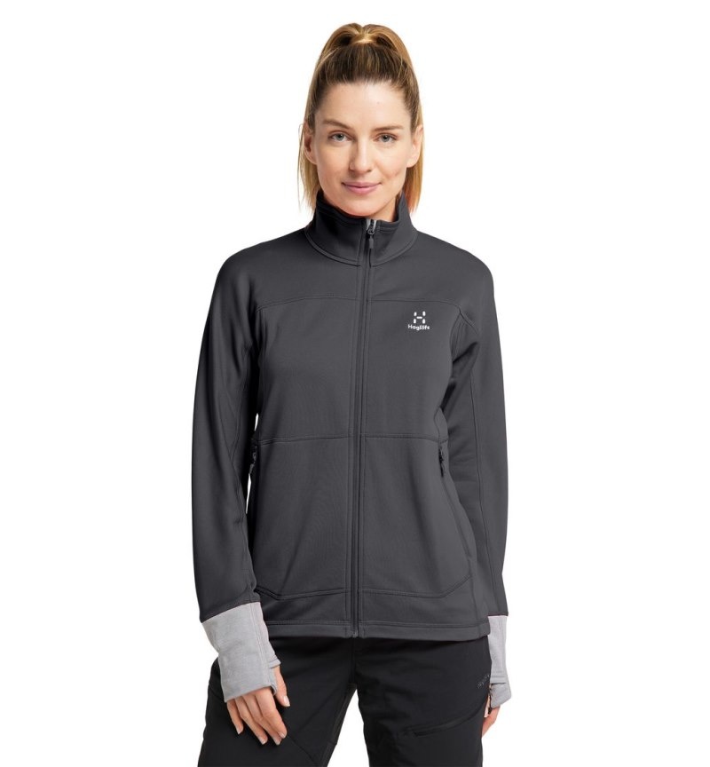 Women\'s Haglöfs Betula Jacket Fleece Jackets Magnetite Canada | YR32-731