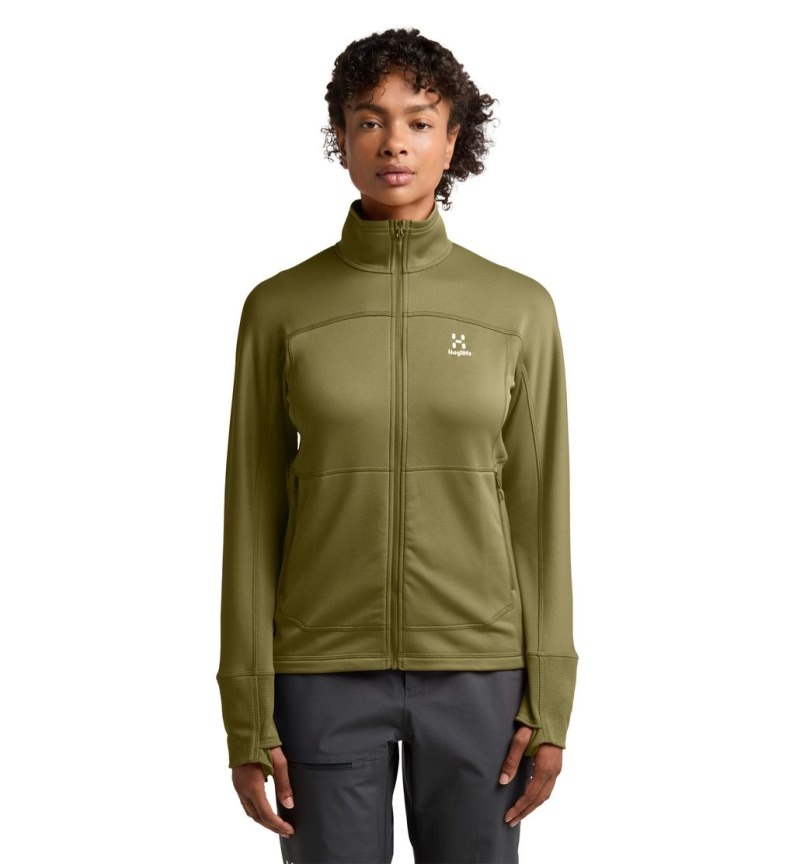 Women's Haglöfs Betula Jacket Fleece Jackets Olive Green Canada | US51-745