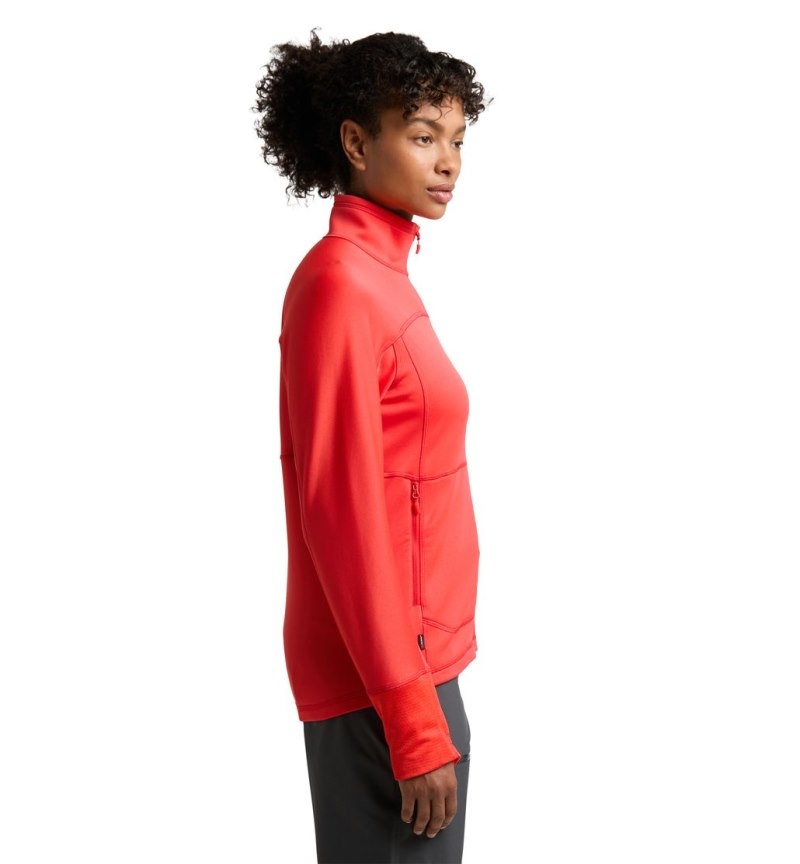 Women's Haglöfs Betula Jacket Fleece Jackets Red Canada | WQ70-357