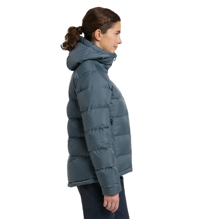 Women's Haglöfs Bield Down Hood Insulated Jackets Blue Canada | VK27-222