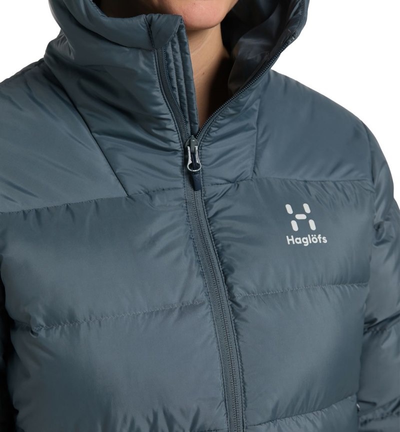 Women's Haglöfs Bield Down Hood Insulated Jackets Blue Canada | VK27-222