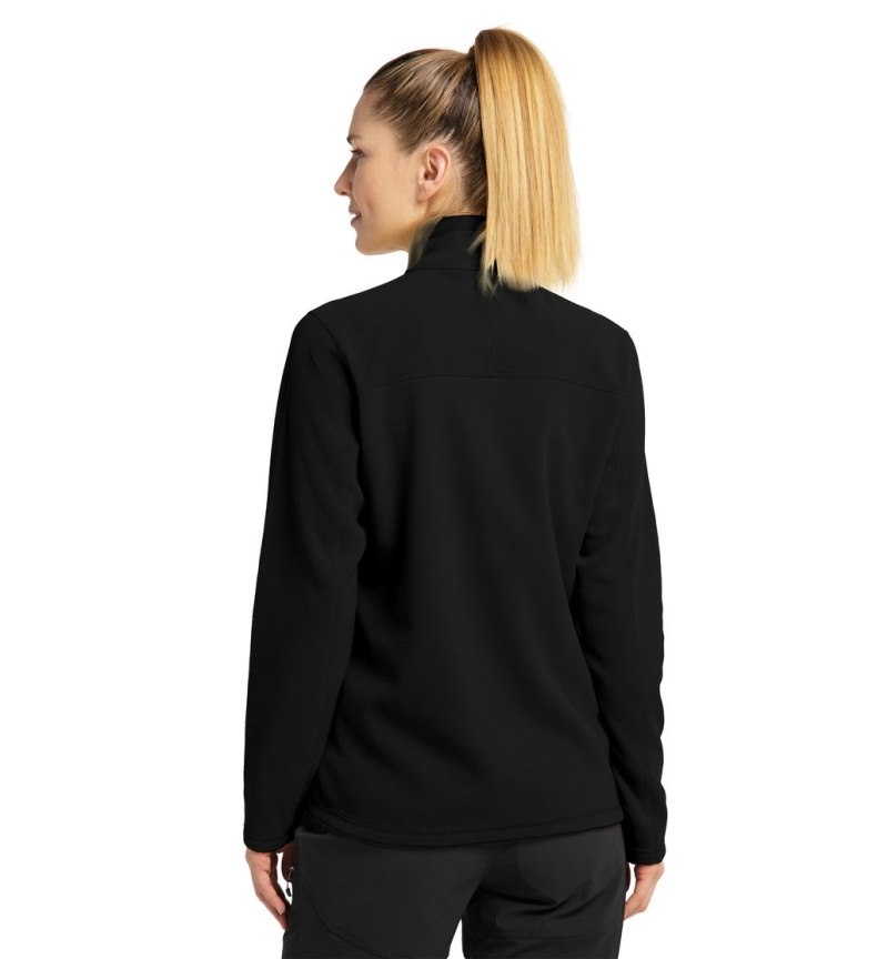 Women's Haglöfs Buteo Mid Jacket Fleece Jackets Black Canada | KX61-070