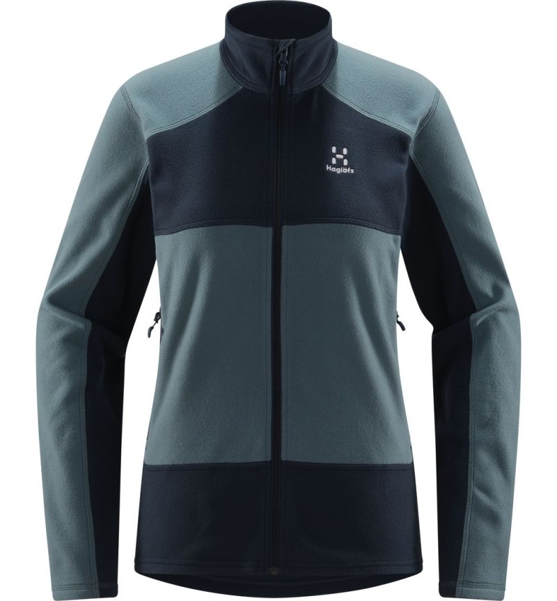 Women's Haglöfs Buteo Mid Jacket Fleece Jackets Blue / Blue Canada | OG83-149