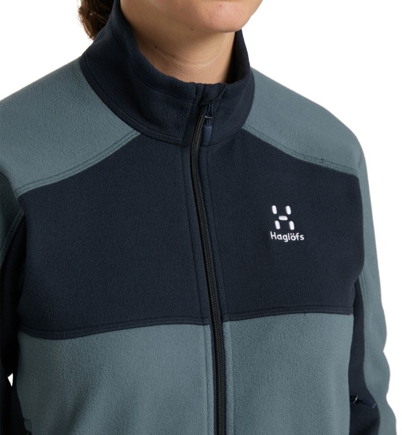 Women's Haglöfs Buteo Mid Jacket Fleece Jackets Blue / Blue Canada | OG83-149