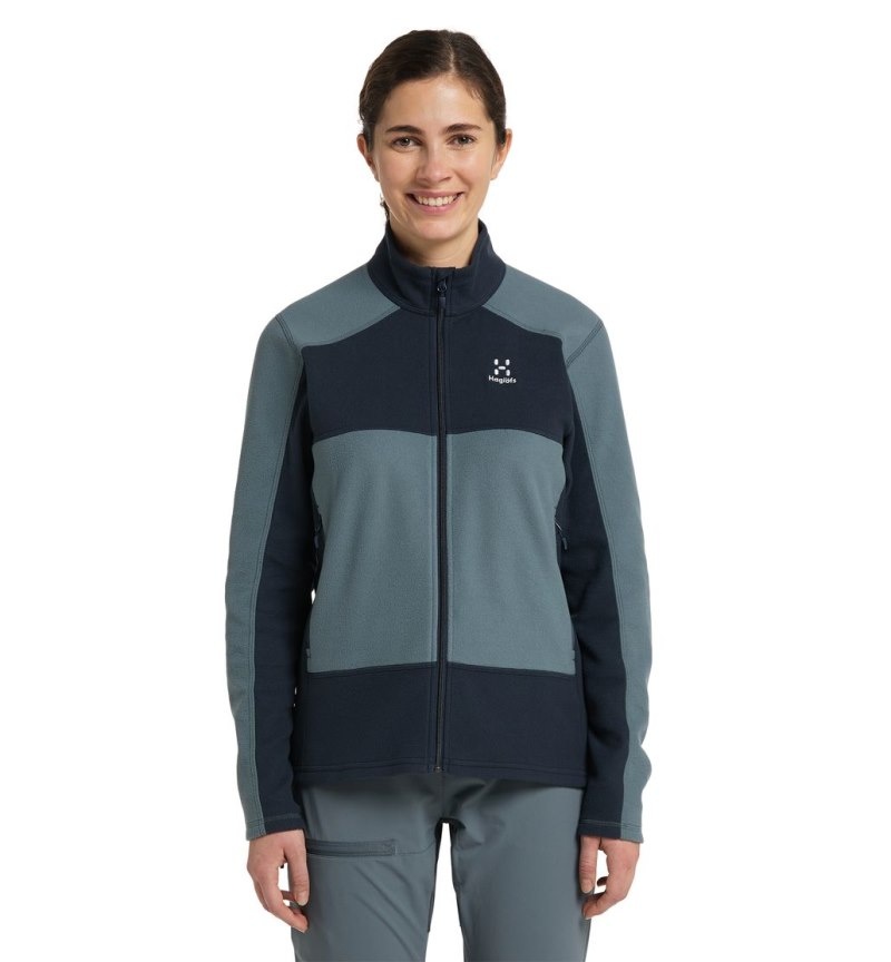 Women\'s Haglöfs Buteo Mid Jacket Fleece Jackets Blue / Blue Canada | OG83-149