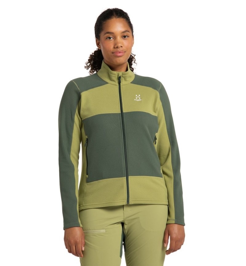 Women's Haglöfs Buteo Mid Jacket Fleece Jackets Green / Green Canada | OP02-639