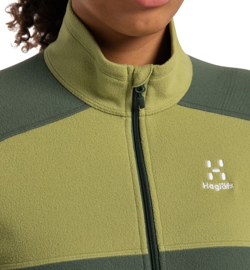 Women's Haglöfs Buteo Mid Jacket Fleece Jackets Green / Green Canada | OP02-639