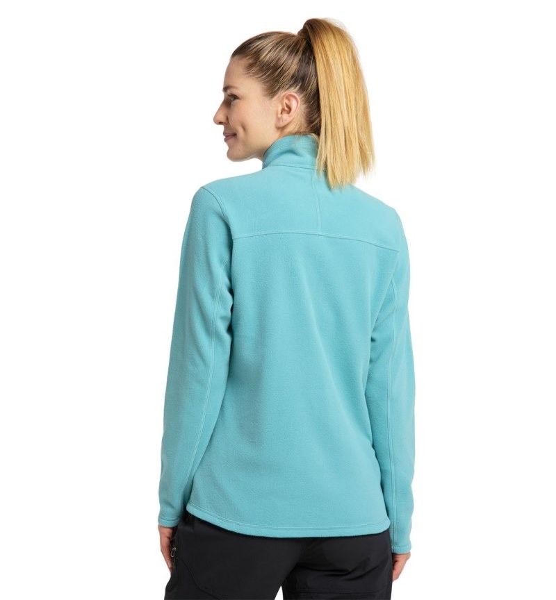 Women's Haglöfs Buteo Mid Jacket Fleece Jackets Green Blue Canada | IB46-367