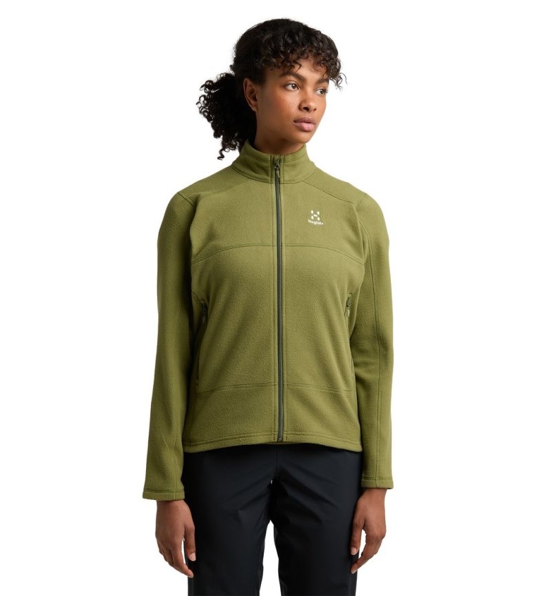 Women's Haglöfs Buteo Mid Jacket Fleece Jackets Olive Green Canada | UG42-323